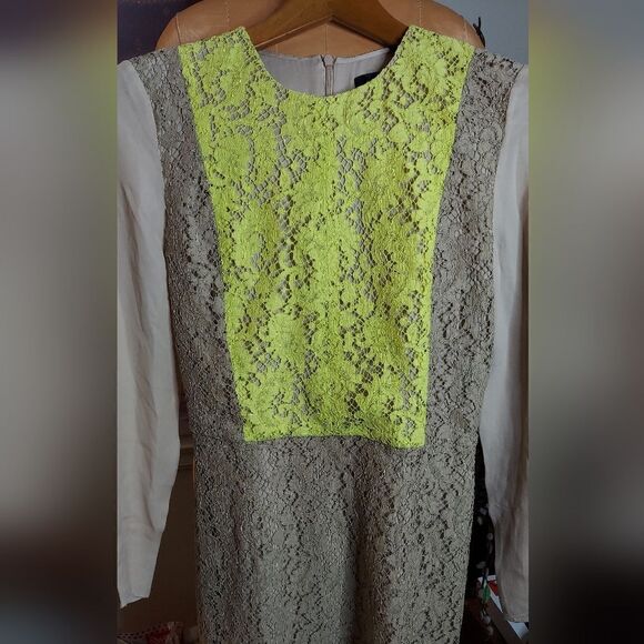 Jenni Kayne Lace Panel Dress Sheer Sleeves Size 2 - Picture 6 of 14